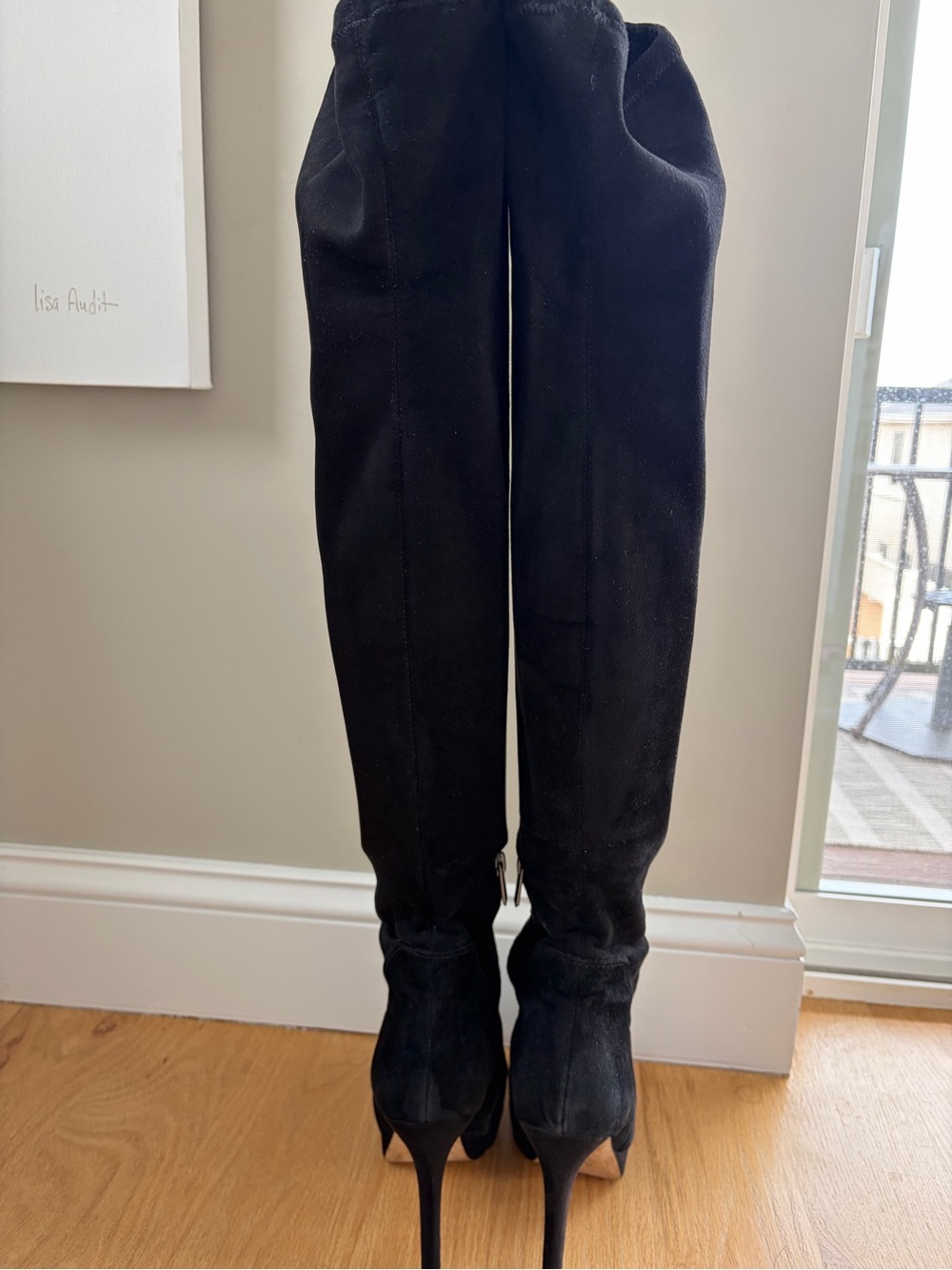 Sam Edelman Amber Black Over the Knee Platform Stiletto Boots Size 8.5 / EU 38.5 - Picture 5 of 16